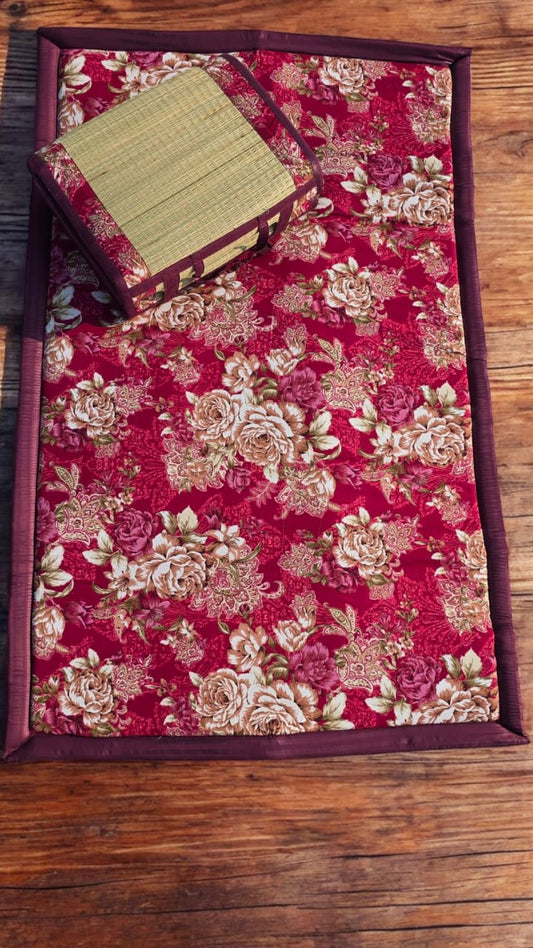 Elegant Red Design Mat | Modern Style foldable Mat | Spacious and Durable