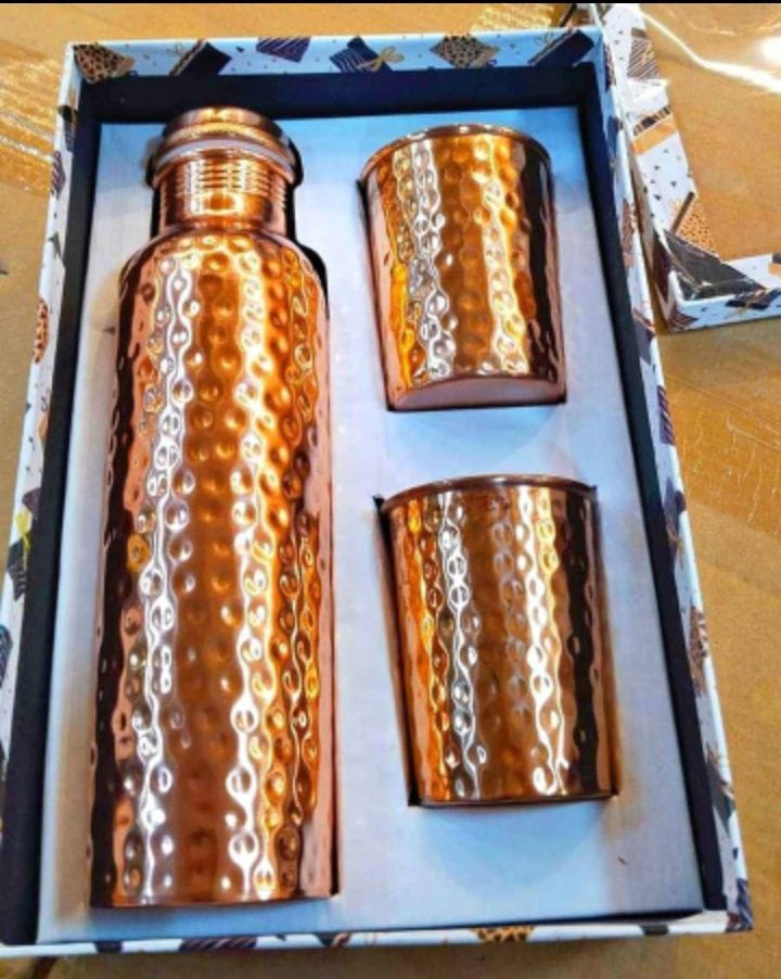 Copper water bottle gift set for Diwali and Christmas - Image 3