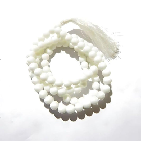 White Agate Mala
