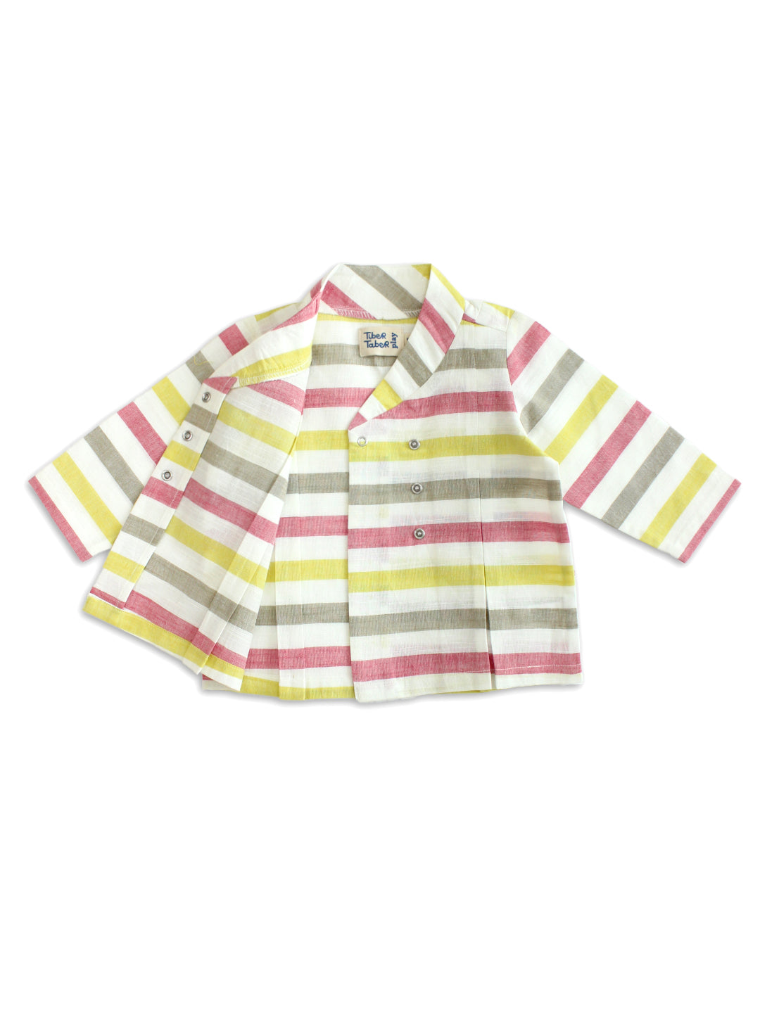 Striped Flexi Kimono Set - White