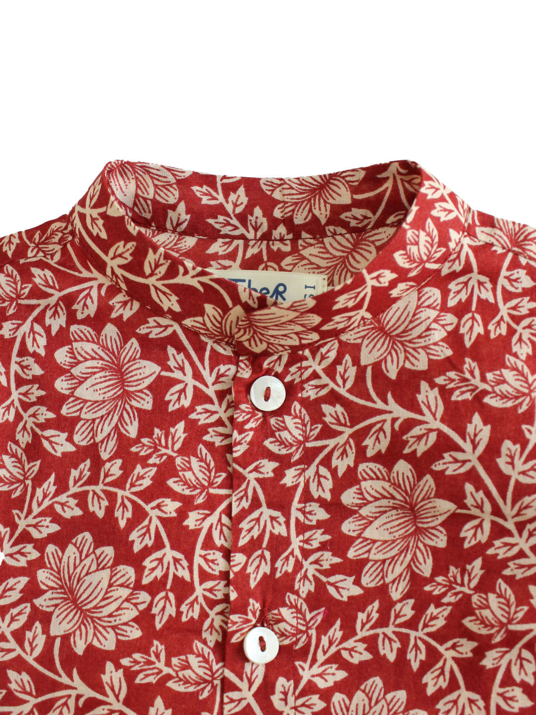 Floral Kurta Pyjama Set - Red - Image 5