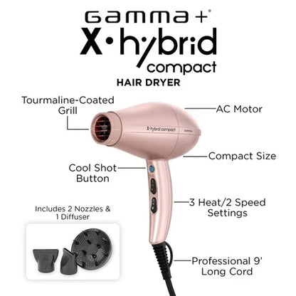 Gamma+ X-Hybrid Cordless Compact Hair Dryer Rose Gold by Gamma+ - Sustainable Living (View 4)