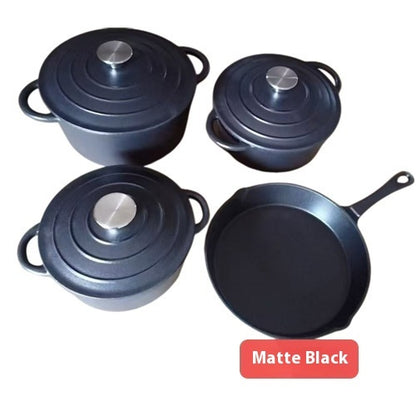 Inner White Enameled Cast-iron Cookware Household Enamel Soup Deep Stew Casserole Four-piece Set by SAMA Homes - 0 (View 10)