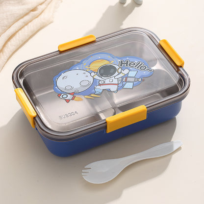 304 Stainless Steel Lunch Box Students Divided Into Lunch Box Three Grids – Image 8