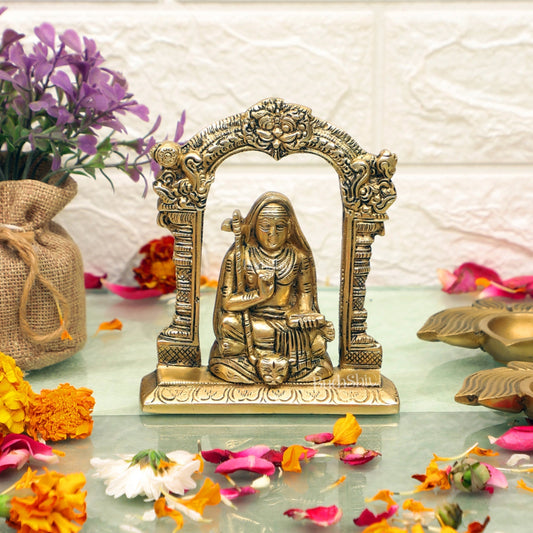 Sama Homes-brass handcrafted swami adi shankaracharya idol 5