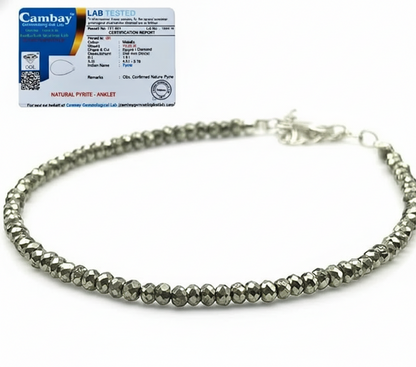 Raw Pyrite Anklet for Women | Natural Stone Jewelry for Protection, Wealth & Energy | Spiritual & Healing Bracelet by SAMAHealing - simple