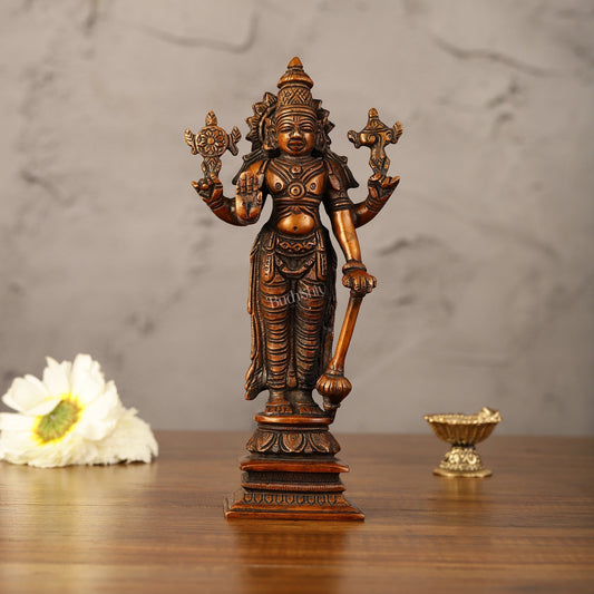Sama Homes-antique bronze touch brass standing vishnu idol 8