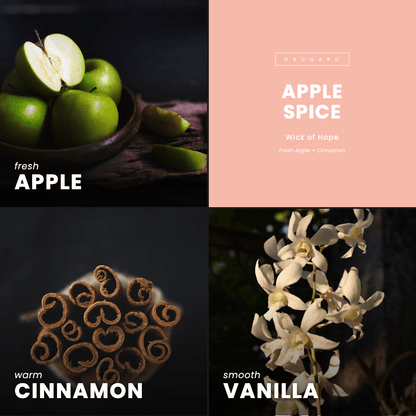 Apple Spice Candle | Fresh Apple + Cinnamon by Wick of Hope - Full Size Candle (View 6)