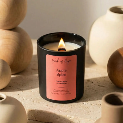 Apple Spice Candle | Fresh Apple + Cinnamon by Wick of Hope - Full Size Candle (View 2)