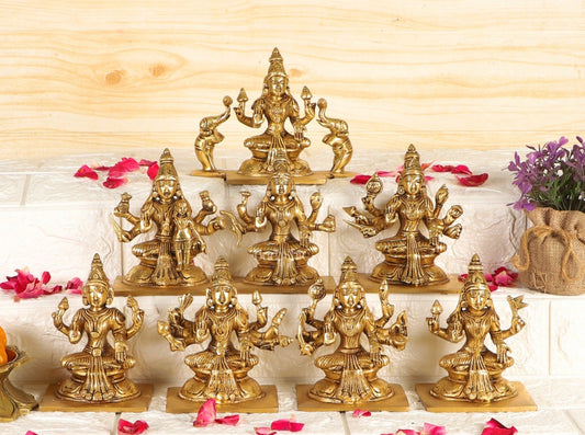 Sama Homes-ashtalakshmi superfine brass idols 5 inches