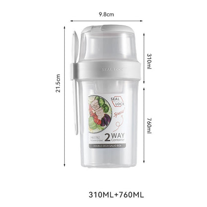 Portable Breakfast Oatmeal Cereal Nut Yogurt Salad Cup Container Set With Fork Sauce Cup Lid Bento Food Bowl Kitchen Lunch Box – Image 12