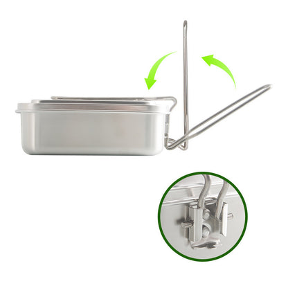 Outdoor Camping Stainless Steel Lunch Box Picnic Tableware Set – Image 3
