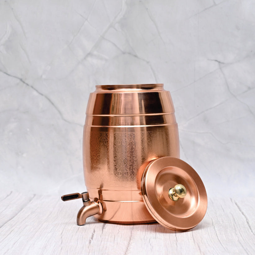 Pure Copper Water Dispenser Barrel Mid Etching Designed. – Image 2 - Image 2