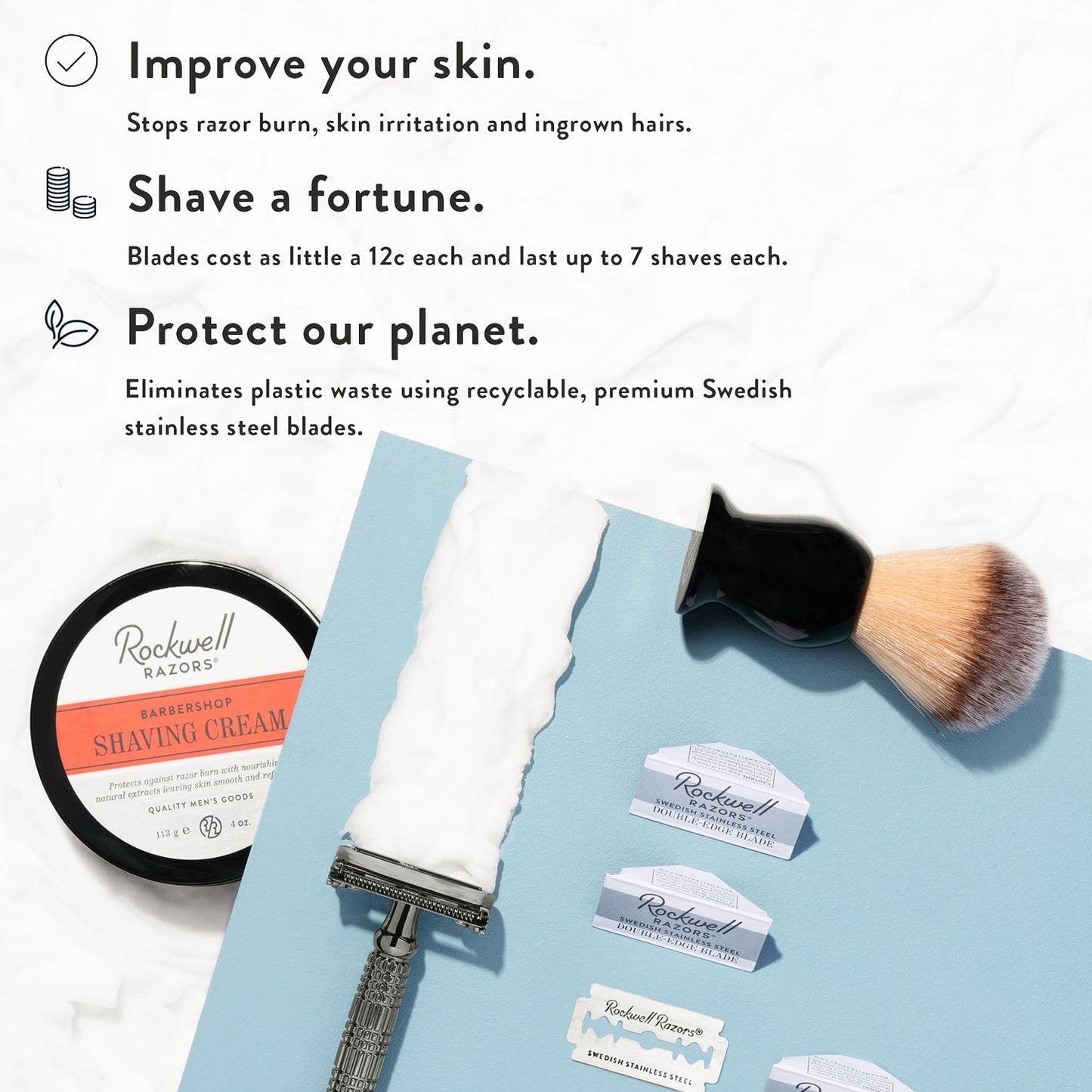 Rockwell R1 DE Safety Razor - White Chrome