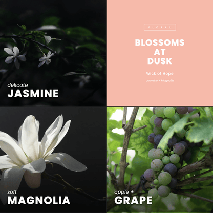 Blossoms at Dusk Candle | Jasmine + Magnolia by Wick of Hope - Full Size Candle (View 6)