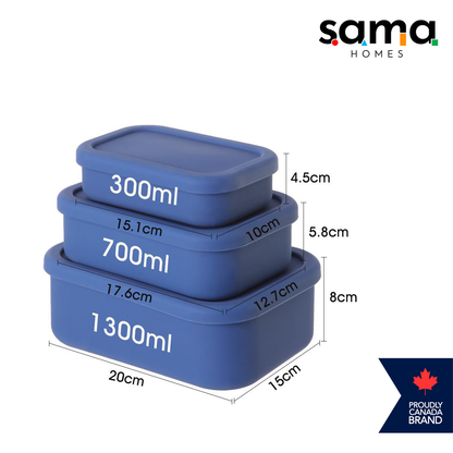 Silicone Lunch box - Leak-Proof & Microwave/Oven/Refrigerator Safe