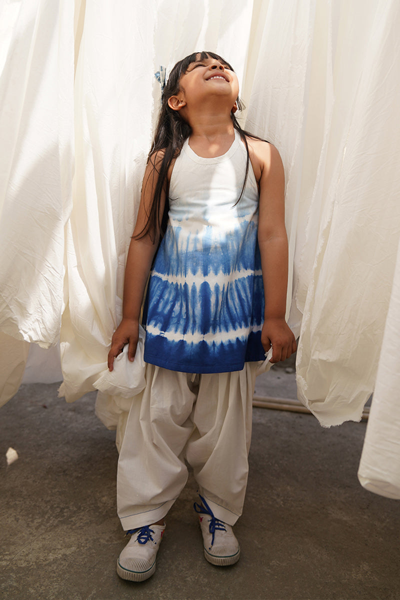 Girls Blue Shibori Top Set - Image 3