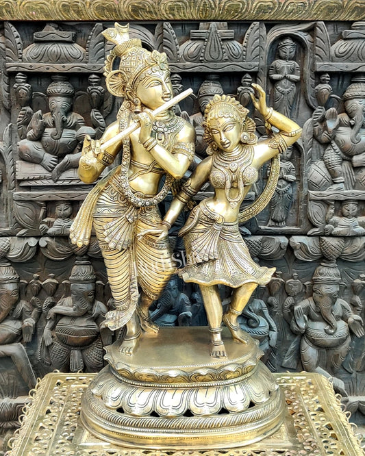 Sama Homes-radha krishna together brass statue 23 inch