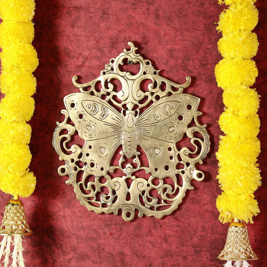 Brass Butterfly wall hanging decor 11" | 100% Certified Copper & Brass - Sama Homes Idol - Brass Sculpture