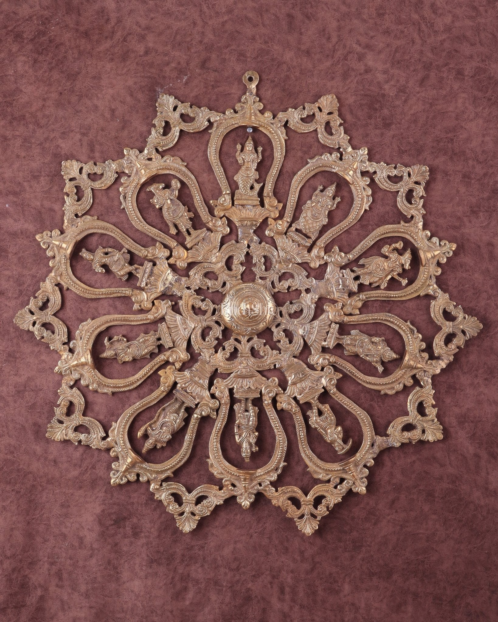 Brass dashavataram Wall hanging 25" | 100% Certified Copper & Brass - Sama Homes Idol - Brass Sculpture - Eco-friendly - Sama Homes
