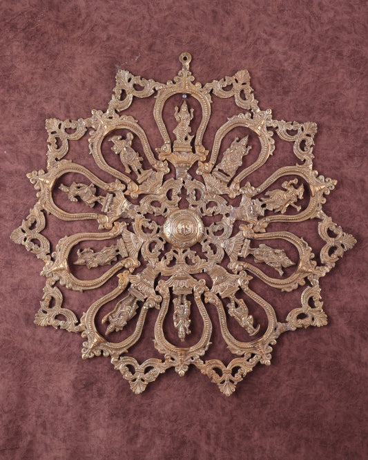 Brass dashavataram Wall hanging 25" | 100% Certified Copper & Brass - Sama Homes Idol - Brass Sculpture