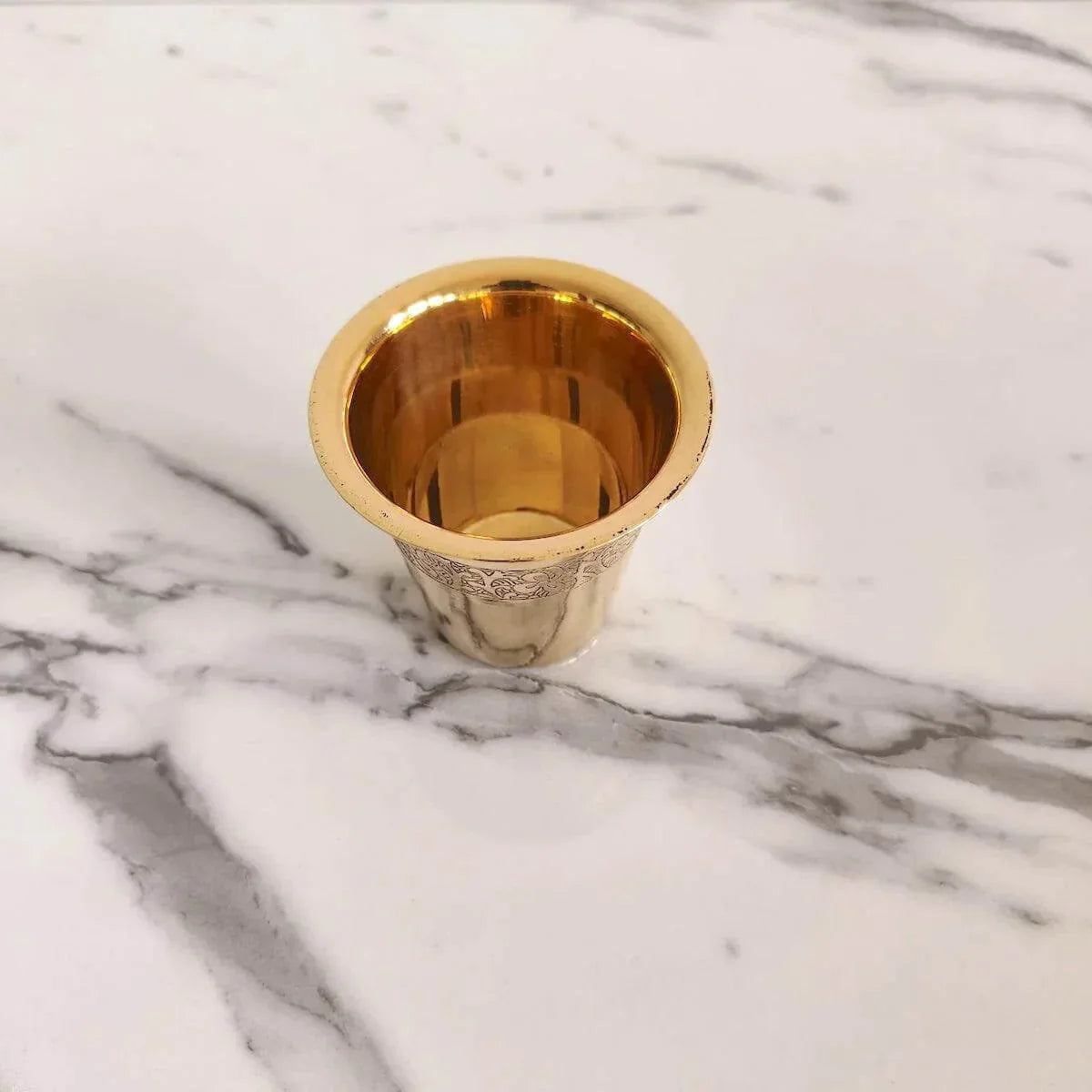 Handcrafted Brass Etched Tea Glass – 120ml, Traditional Indian Drinkware – Image 2 - Image 2