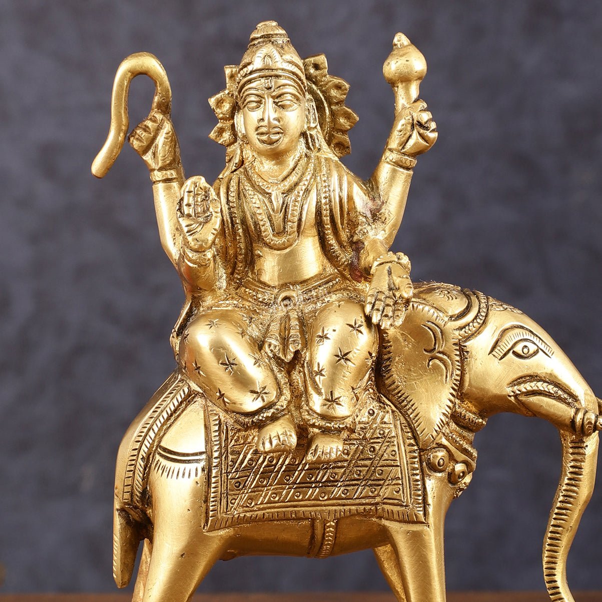 Brass Guru Brihaspati Dev Idol (Planet Jupiter) for Pooja & Vastu - 6.5 Inch Height | 100% Certified Copper & Brass - Sama Homes Idol - Brass Sculpture - Eco-friendly - Sama Homes