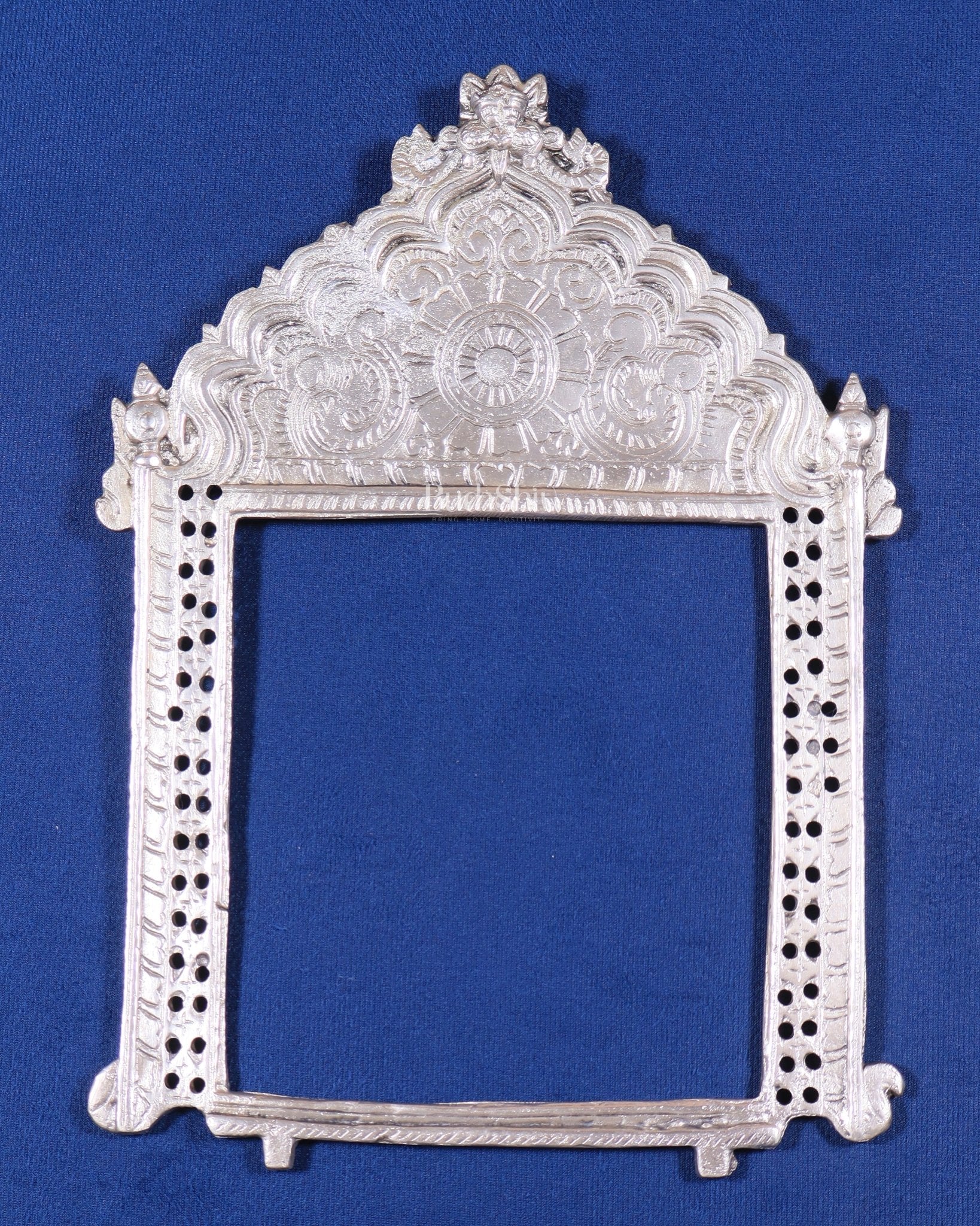 Brass Handcrafted silver plated Prabhavali 11" x 8.5" | 100% Certified Copper & Brass - Sama Homes Idol - Brass Sculpture - Eco-friendly - Sama Homes