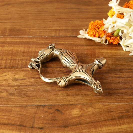 Brass Lion Sword Handle Talwar Handle | 6.5 Inch | 100% Certified Copper & Brass - Sama Homes Idol - Brass Sculpture