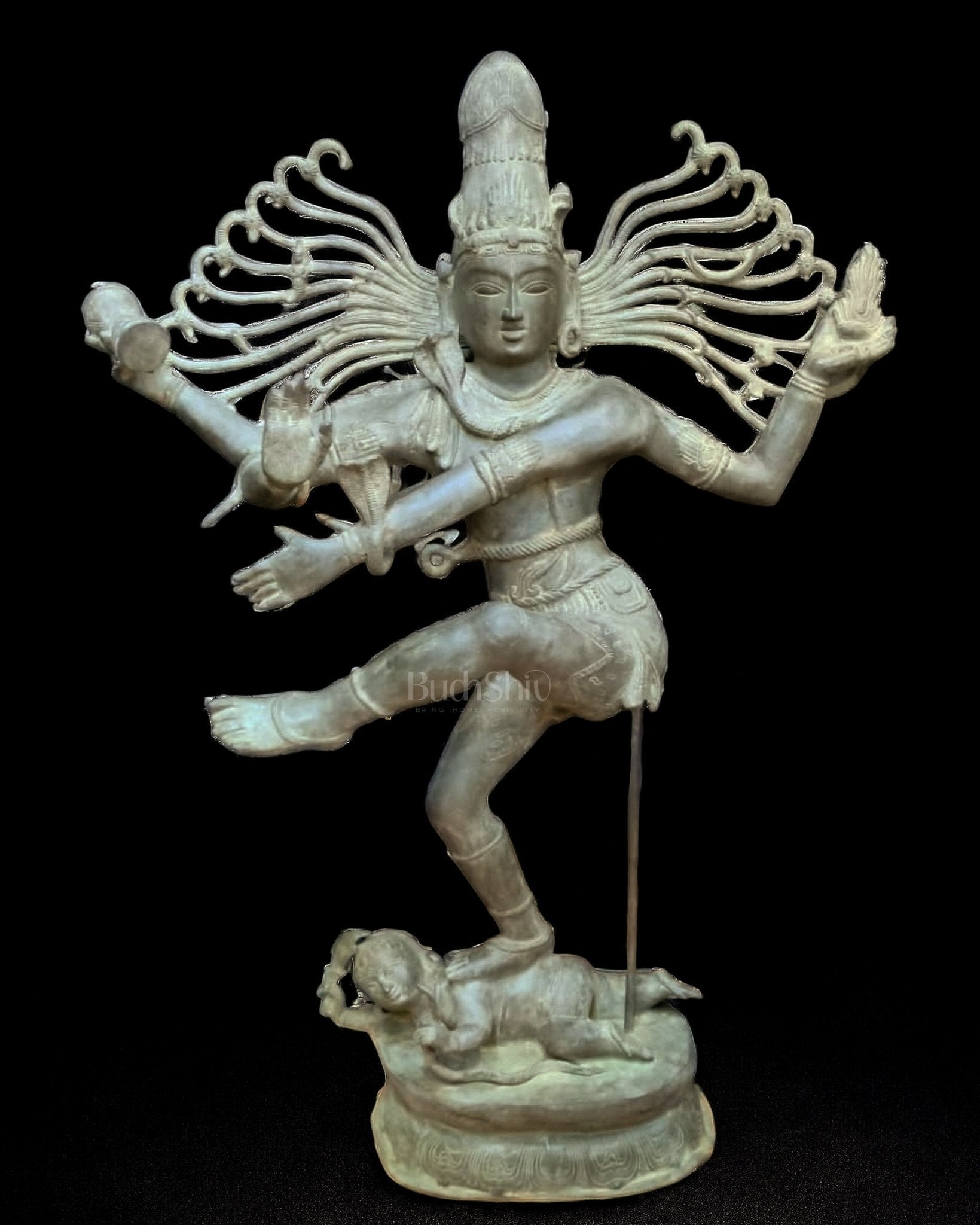 Brass Majestic Large Dancing Lord Shiva Sculpture | Natarajasan - 5 feet | 100% Certified Copper & Brass - Sama Homes Idol - Brass Sculpture - Eco-friendly - Sama Homes