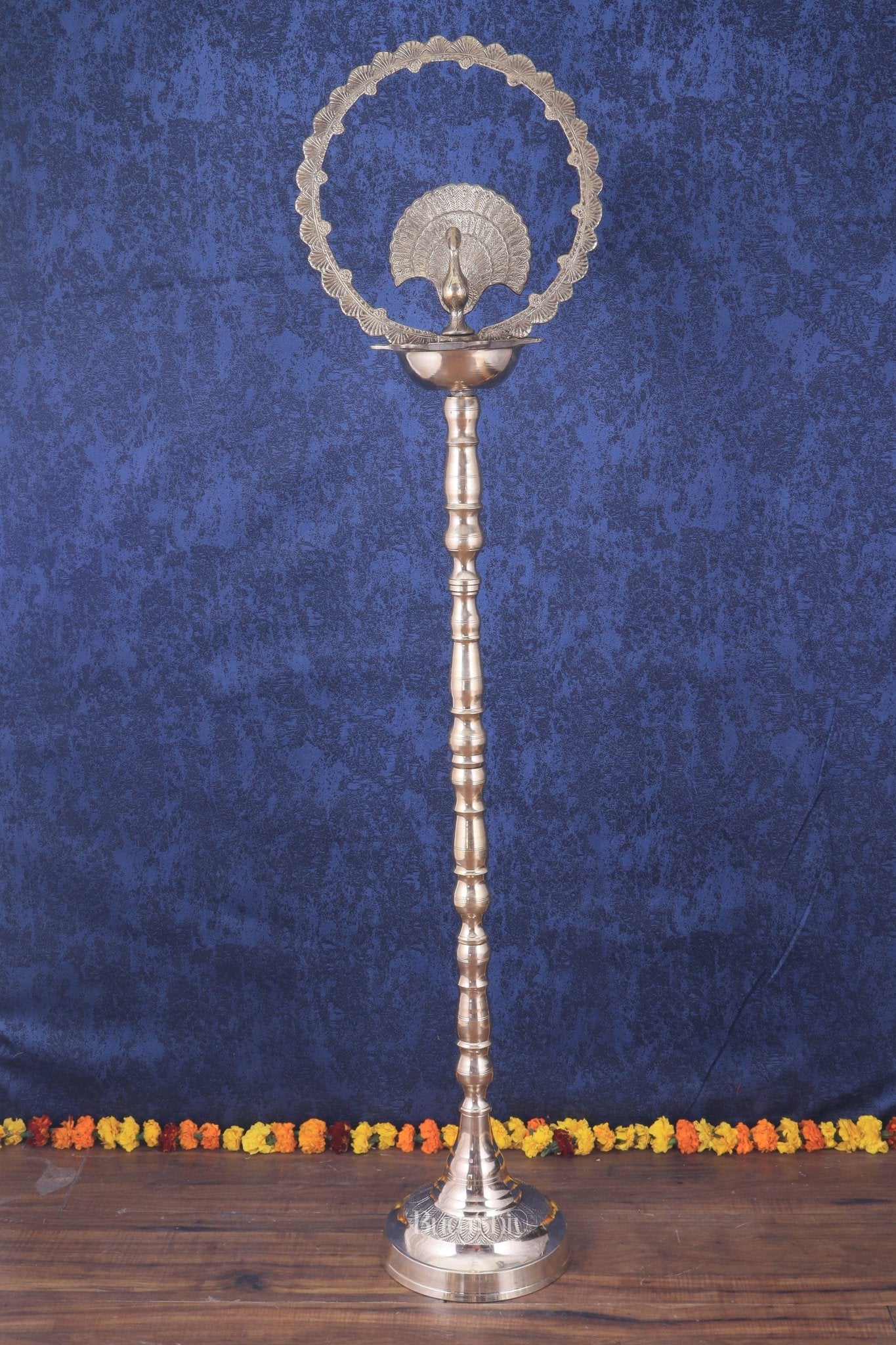 Brass Mayur Inauguration Lamp – Large 54" - Eco-friendly - Sama Homes