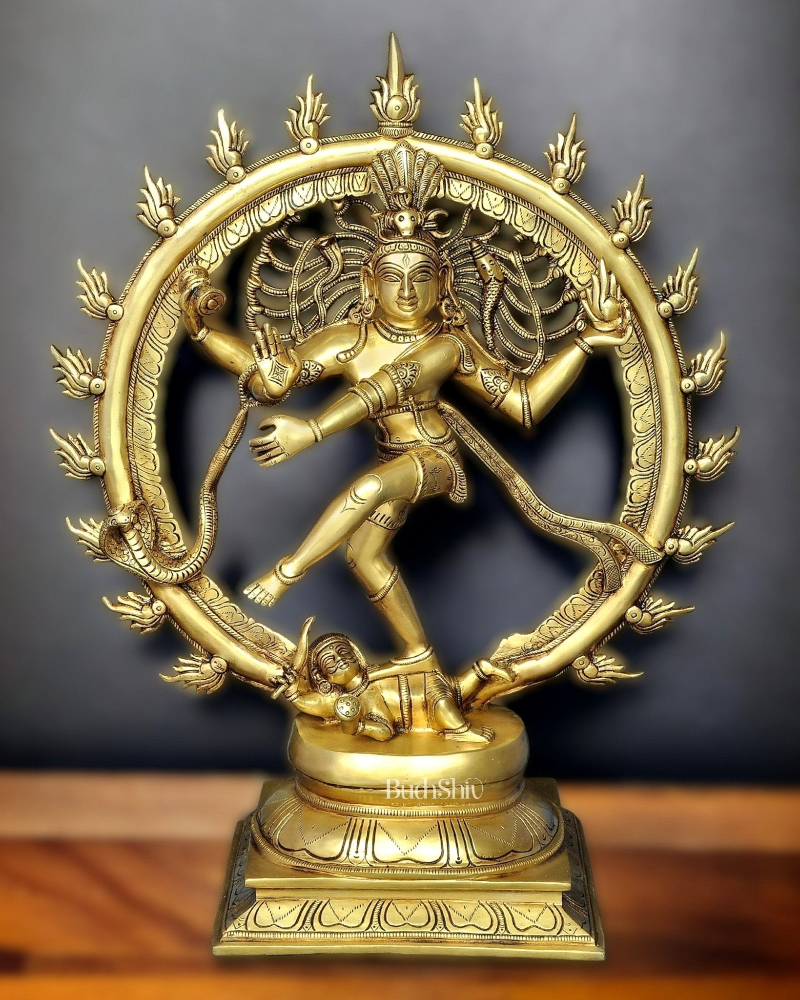 Brass Nataraja Superfine 24" gold tone | 100% Certified Copper & Brass - Sama Homes Idol - Brass Sculpture - Eco-friendly - Sama Homes