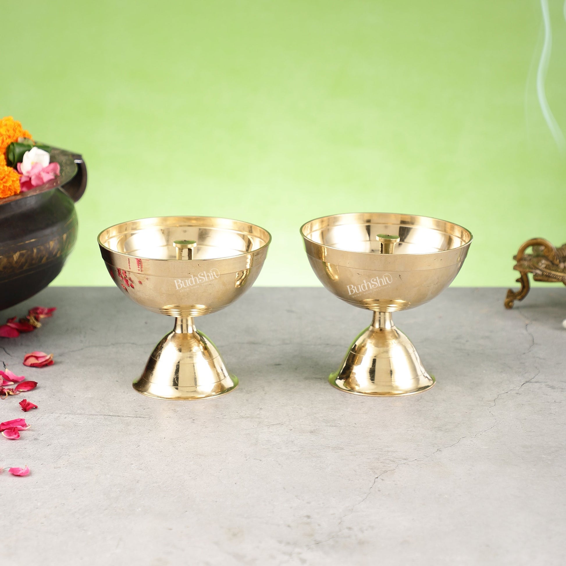 Brass oil diya Lamp 4" - Eco-friendly - Sama Homes