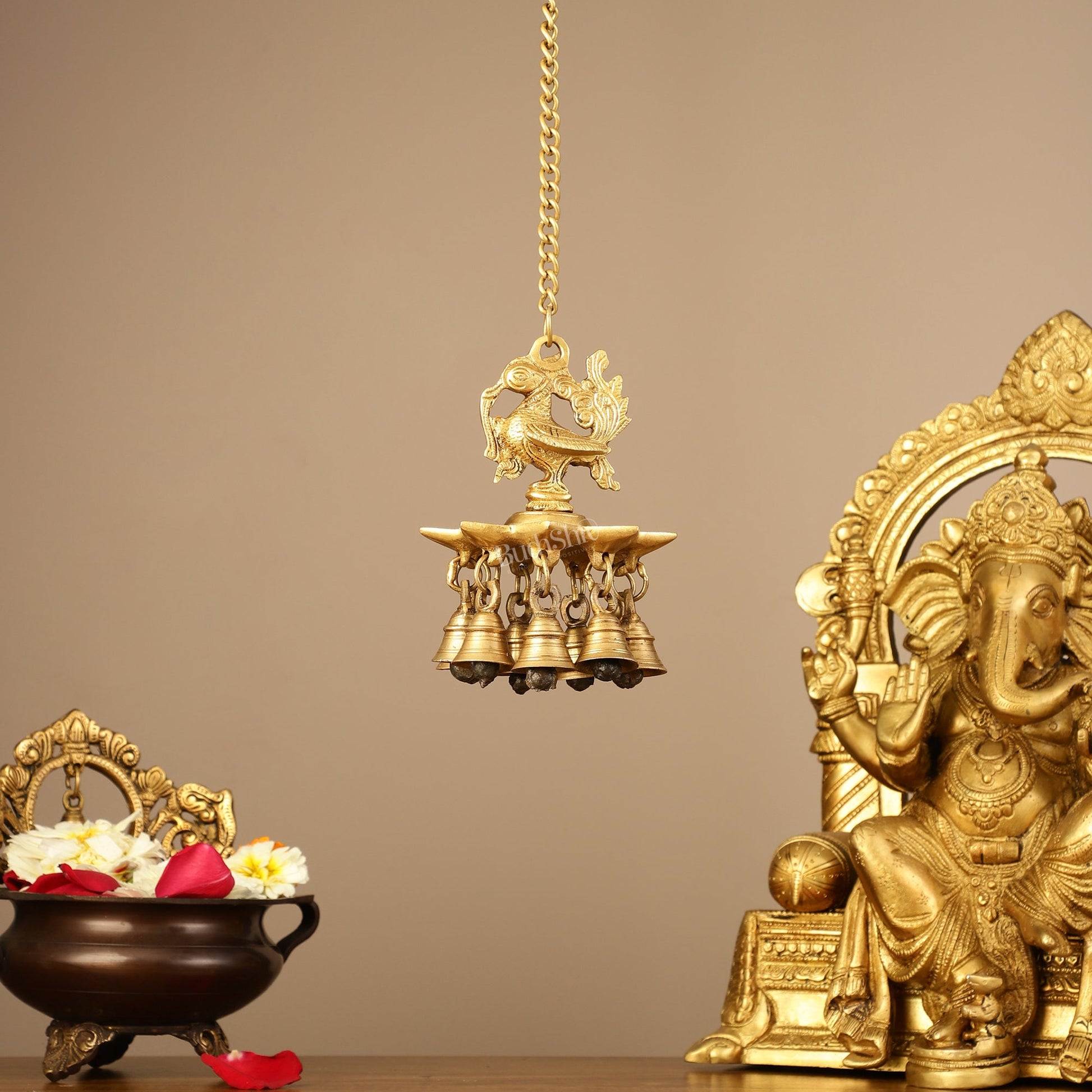 Messing-Pfau-Hängelampe 20" - Eco-friendly - Sama Homes