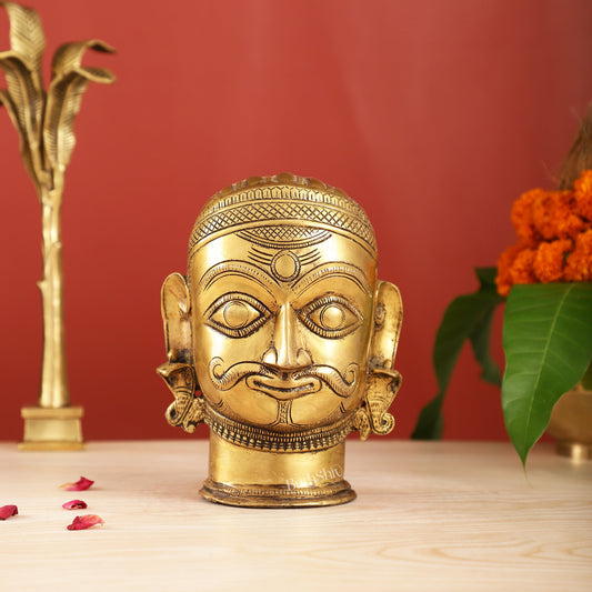 Brass Shiva head mahakaal statue mukhalingam | 100% Certified Copper & Brass - Sama Homes Idol - Brass Sculpture