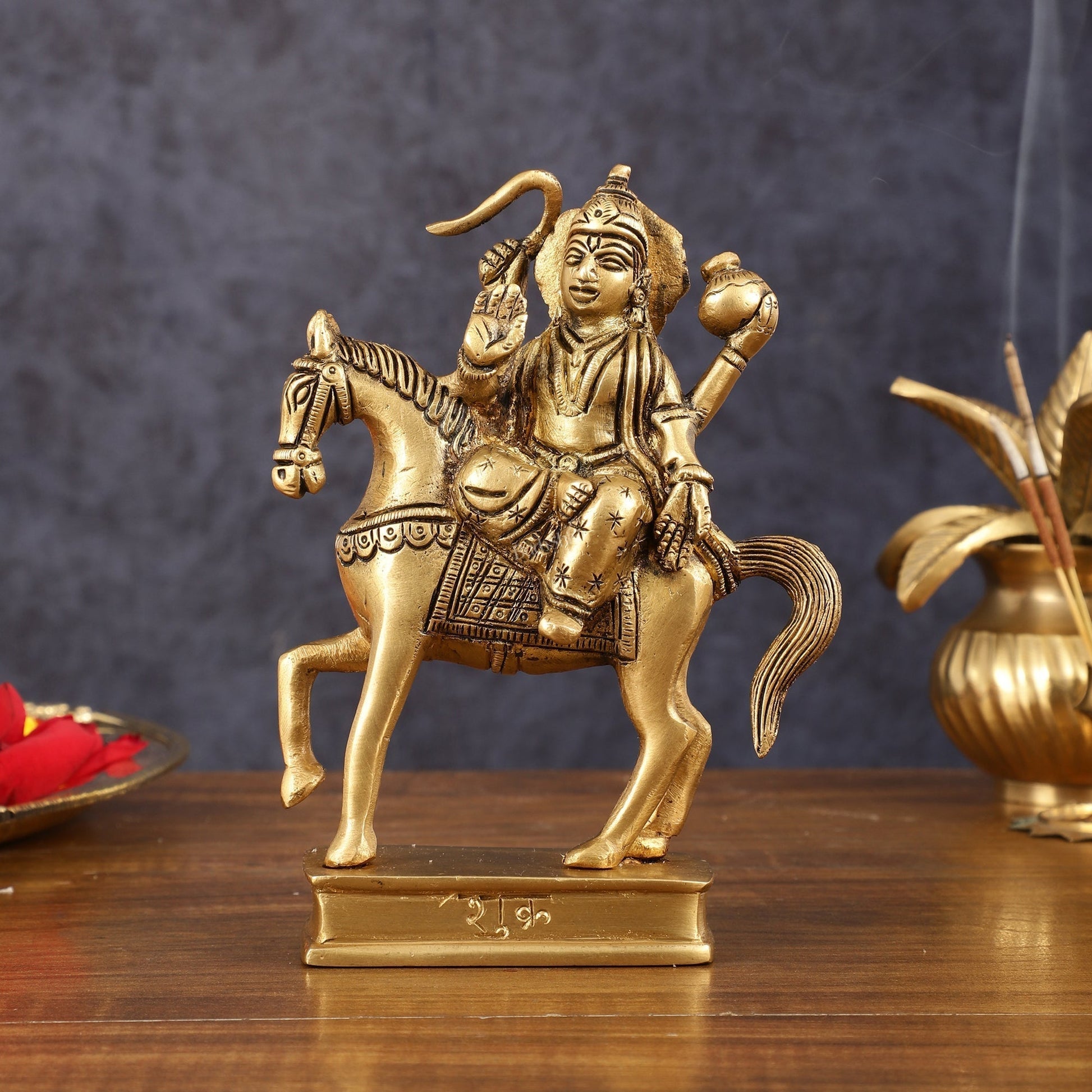 Brass Shukra Grah Idol (Planet Venus) for Pooja & Vastu - 6.5 Inch Height | 100% Certified Copper & Brass - Sama Homes Idol - Brass Sculpture - Eco-friendly - Sama Homes