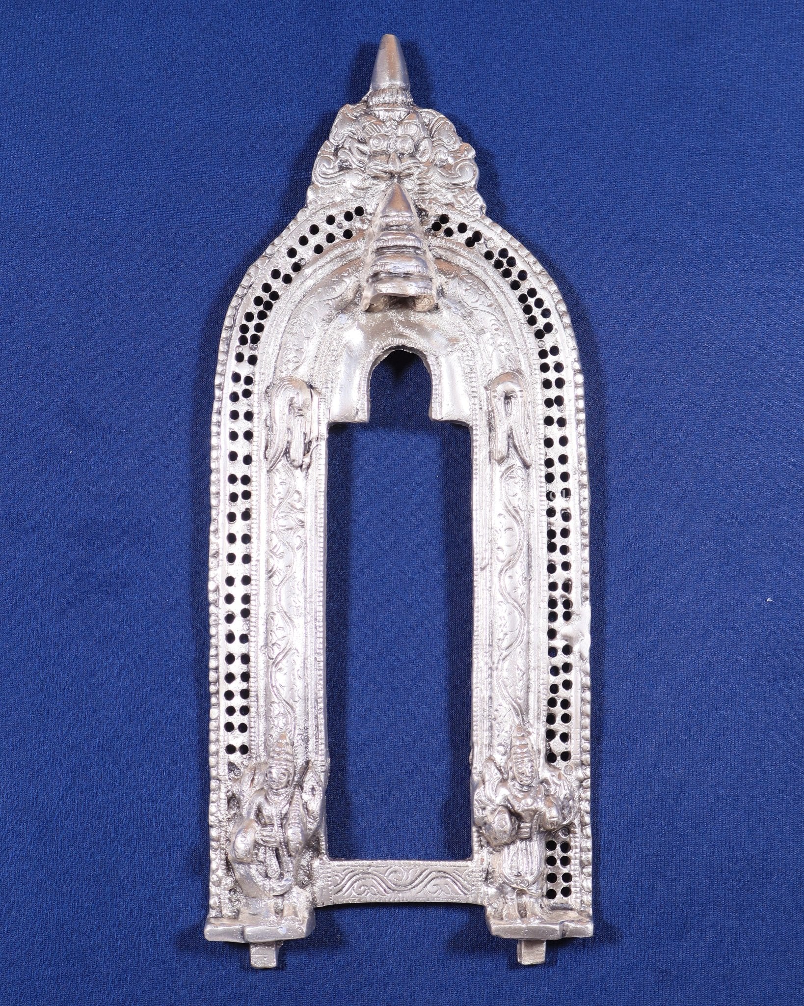 Brass silver plated Handcrafted Prabhavali 12.5" x 5.5" wall hanging | 100% Certified Copper & Brass - Sama Homes Idol - Brass Sculpture - Eco-friendly - Sama Homes