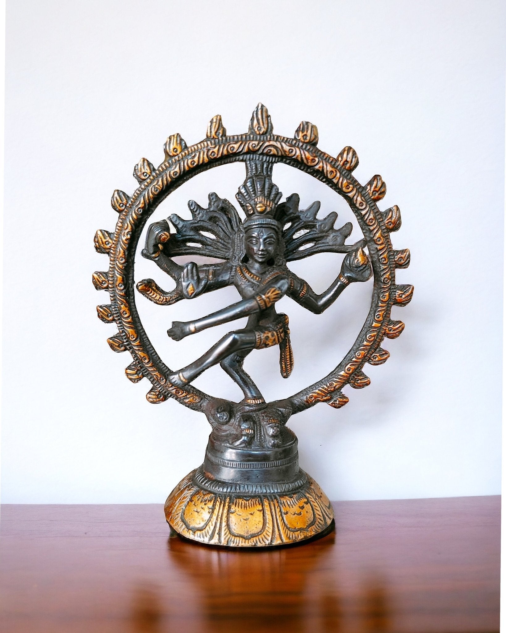 Brass Small Nataraja Statue 5 " black | 100% Certified Copper & Brass - Sama Homes Idol - Brass Sculpture - Eco-friendly - Sama Homes