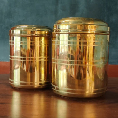 Brass Storage Containers: 4-5 kgs Capacity - Sama Homes