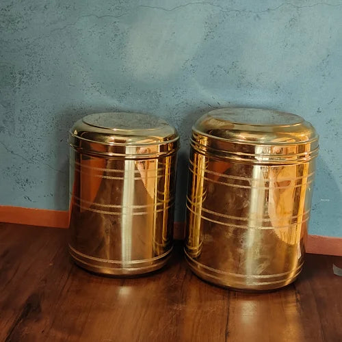 Brass Storage Containers: 4-5 kgs Capacity - Sama Homes - Image 5