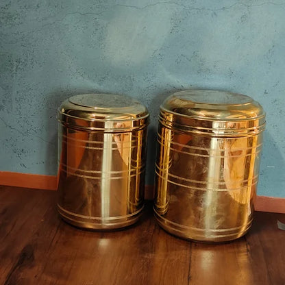 Brass Storage Containers: 4-5 kgs Capacity - Sama Homes