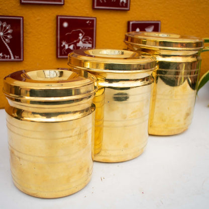 Brass Storage Containers (With Tin Coating) - Sama Homes