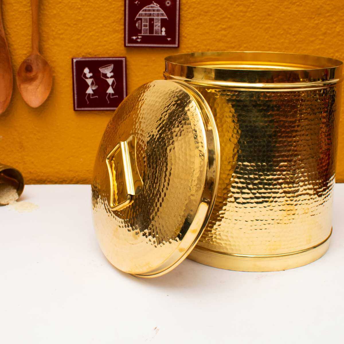 Brass Storage Pawali / Drum - Sama Homes - Image 3