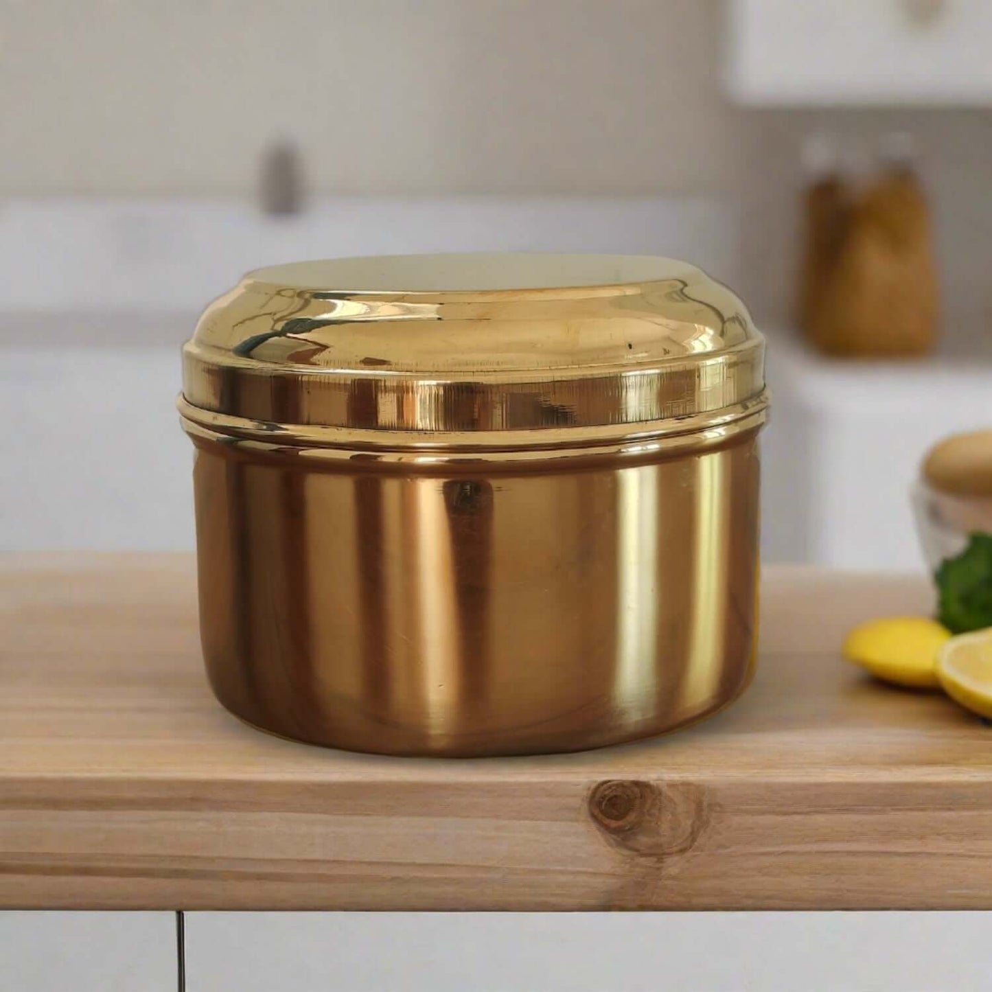 Brass Storage Tiffin Box Containers (With tin Coating) - Sama Homes