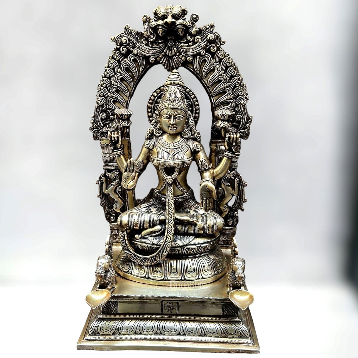 Brass Superfine Antique Lakshmi Statue 24" | 100% Certified Copper & Brass - Sama Homes Idol - Brass Sculpture
