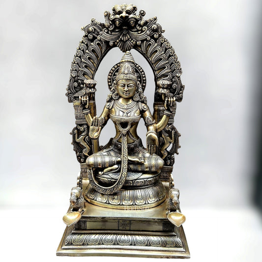 Brass Superfine Antique Lakshmi Statue 24" | 100% Certified Copper & Brass - Sama Homes Idol - Brass Sculpture