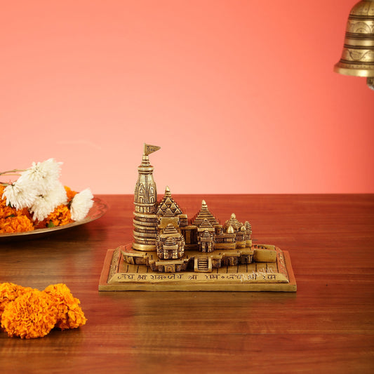 Sama Homes-brass superfine ayodhya shri ram mandir statue 5 inch