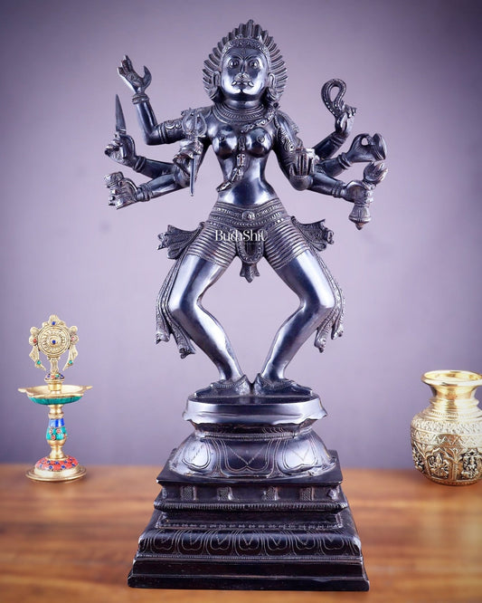 Brass Superfine Goddess Kali as Bhairavi statue 24" - Sama Homes Idol - Brass Sculpture