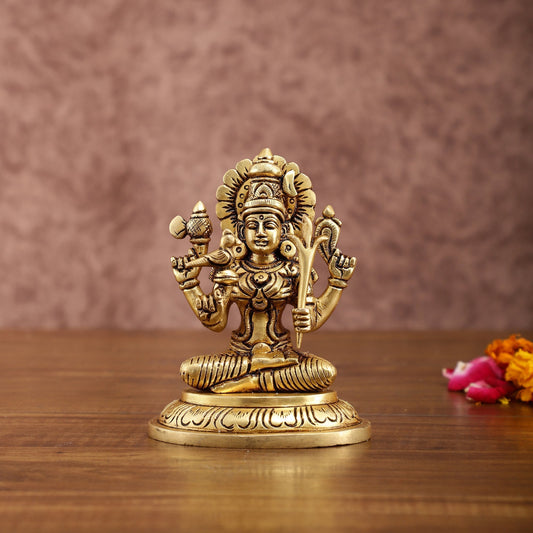Brass Superfine Goddess Lalitadevi Rajarajeshwari Idol | 5-inch, 1 kg - Sama Homes Idol - Brass Sculpture