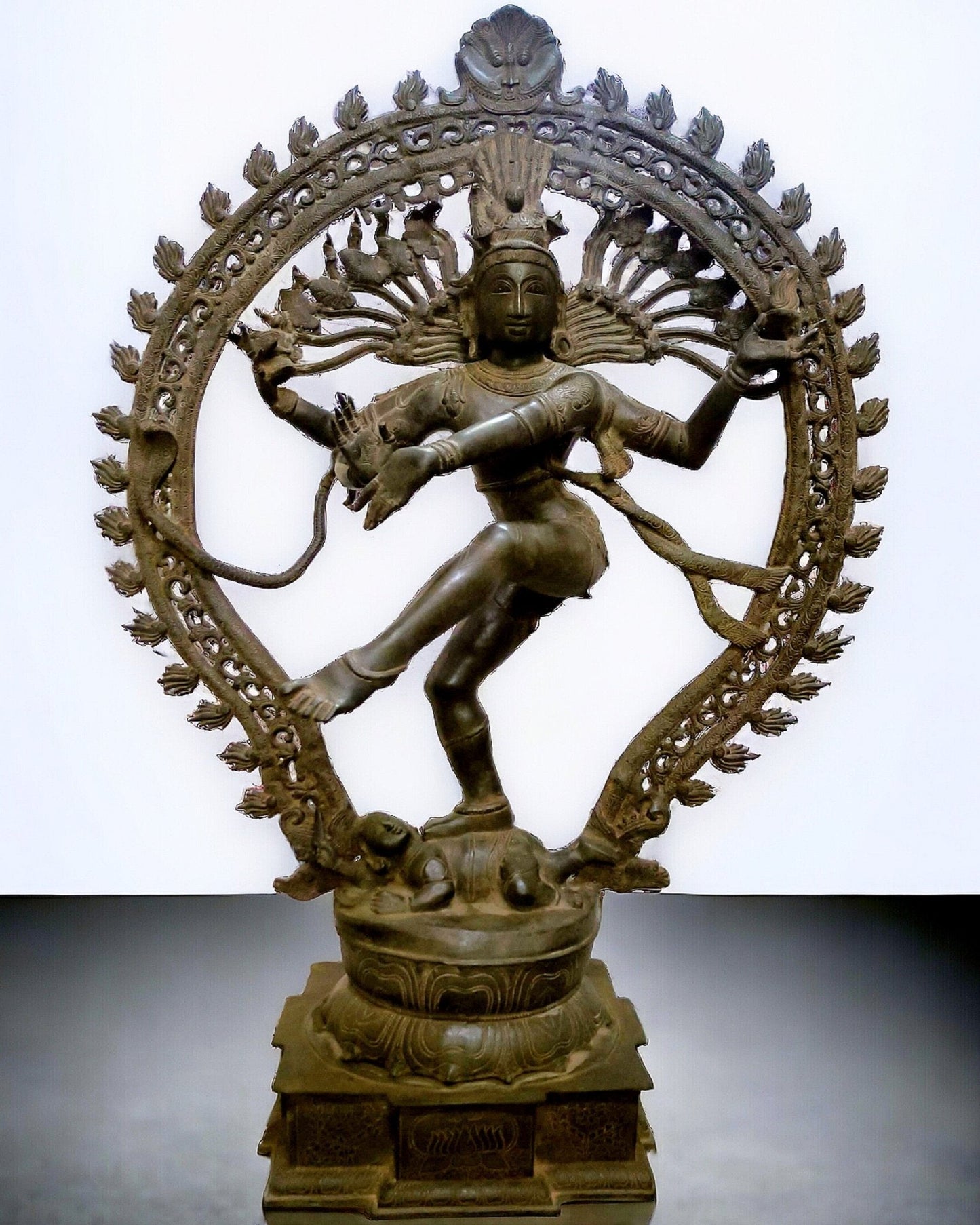 Brass Superfine Handcrafted Nataraja Statue - Sand Finish  - 56 Inch - Sama Homes Idol - Brass Sculpture
